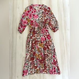Entro Boho Floral Midi Dress
